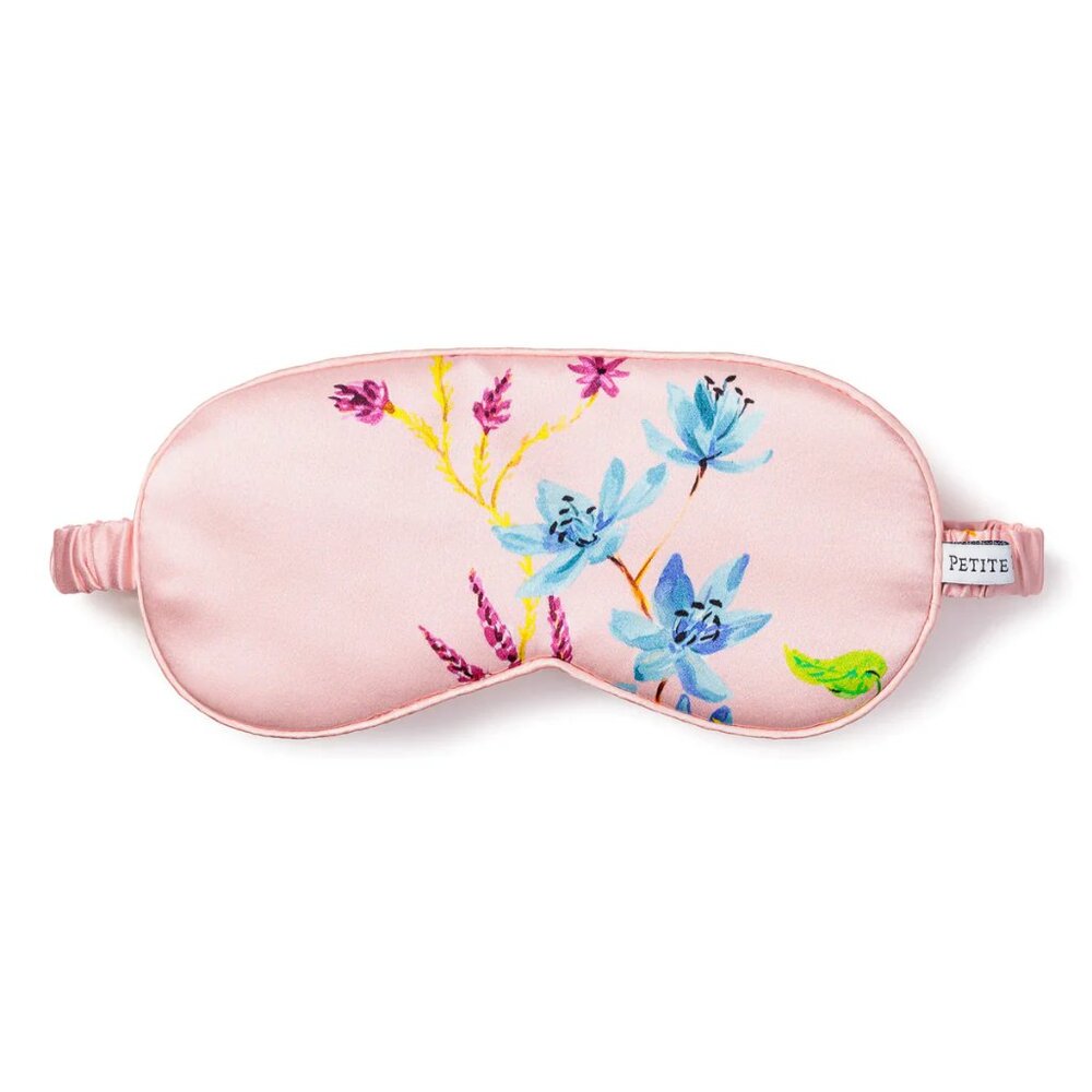 Mulberry Silk Sleep Mask in Blush Brilliant Botanical - Picture 2 of 2